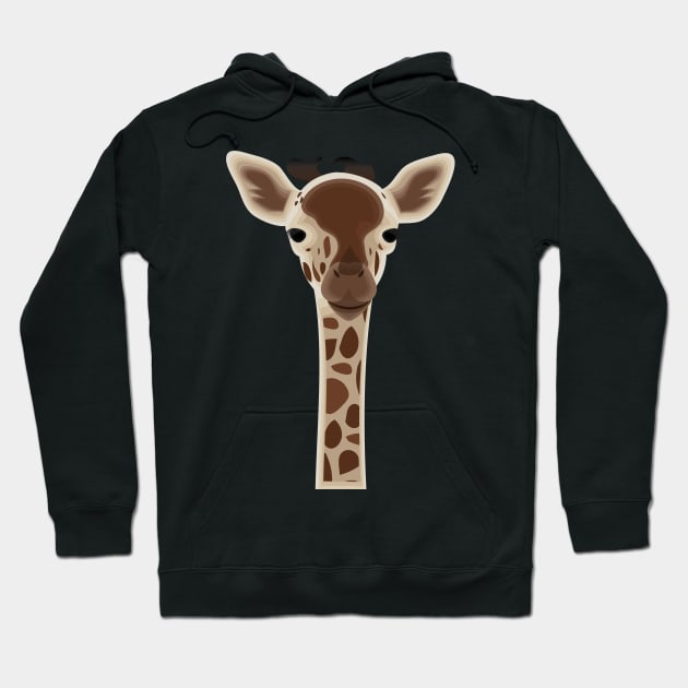 Wild Giraffe Baby on the grassland Hoodie by thejoyker1986